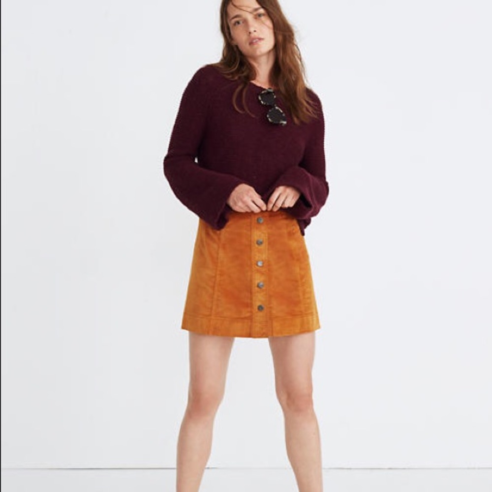 Madewell A-line mini skirt: button-front edition